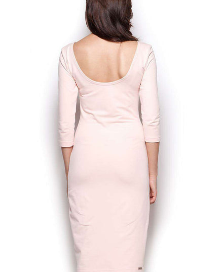 Sophisticated Deep V-Back Midi Dress - A Blend of Elegance and Modernity