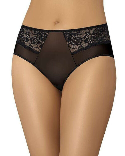 High Waisted Black Mesh Panties 3-Pack – Vida Lace Trim Underwear