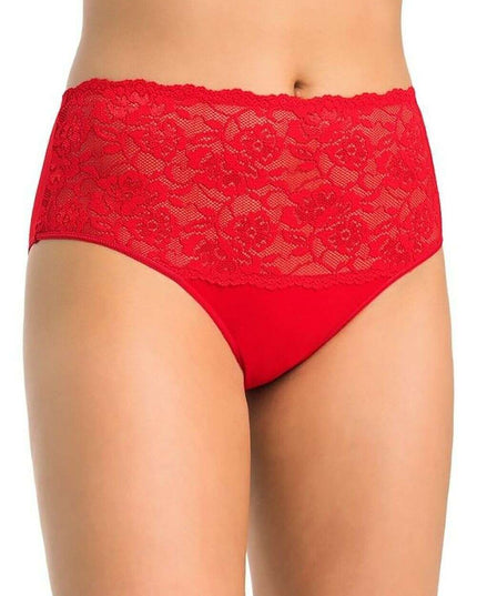 Three-Pack High Waisted Cotton Panties with Floral Lace Sides