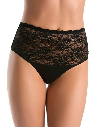 Three-Pack High Waisted Cotton Panties with Floral Lace Sides