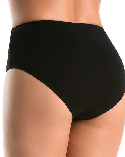 Three-Pack High Waisted Cotton Panties with Floral Lace Sides