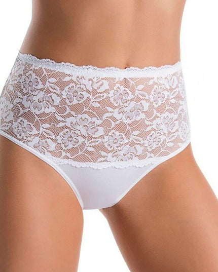 Three-Pack High Waisted Cotton Panties with Floral Lace Sides