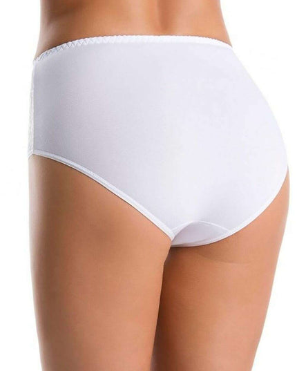 Three-Pack High Waisted Cotton Panties with Floral Lace Sides