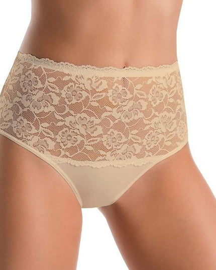 Three-Pack High Waisted Cotton Panties with Floral Lace Sides