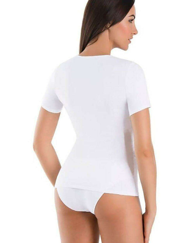 Elegant Women's Black V-Neck Cotton Top for Everyday Wear