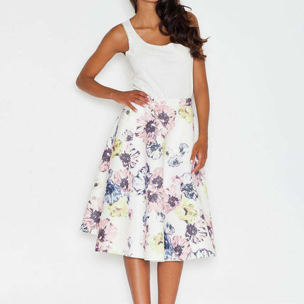 Floral Fantasy Flared Midi Skirt - Figl's Charming Elegance
