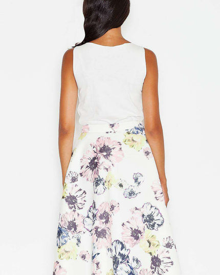 Floral Fantasy Flared Midi Skirt - Figl's Charming Elegance