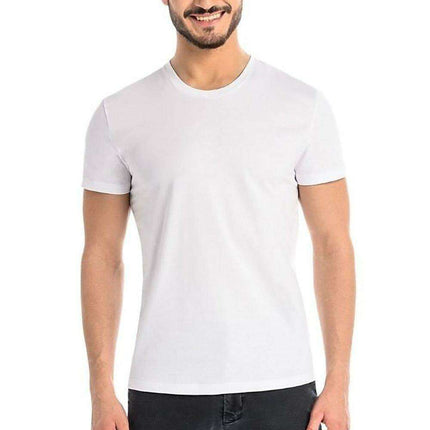 Classic White Cotton Tee for Men with Subtle Logo Detail