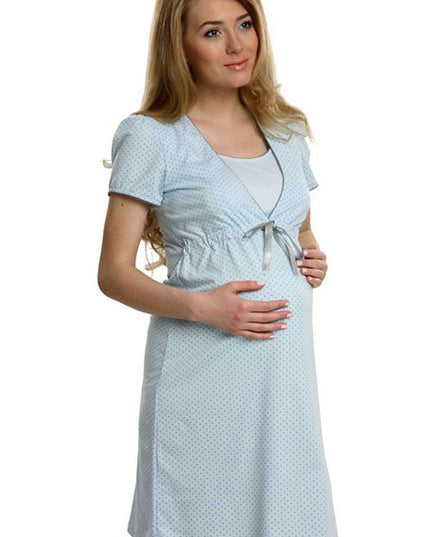 Chic Polka Dot Nursing Nightgown for Fashion-Forward Moms