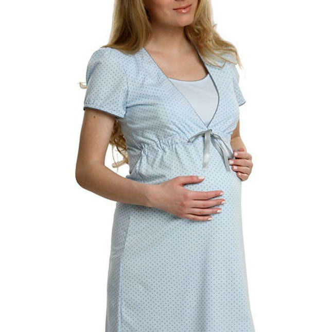 Chic Polka Dot Nursing Nightgown for Fashion-Forward Moms