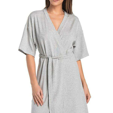 Cooling Black Viscose Women's Bathrobe for Hot Weather