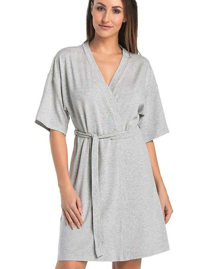 Cooling Black Viscose Women's Bathrobe for Hot Weather
