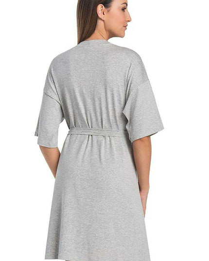 Cooling Black Viscose Women's Bathrobe for Hot Weather