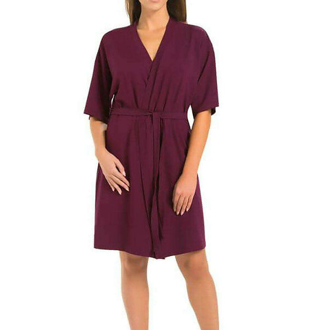 Eggplant Viscose Women's Classic Summer Robe