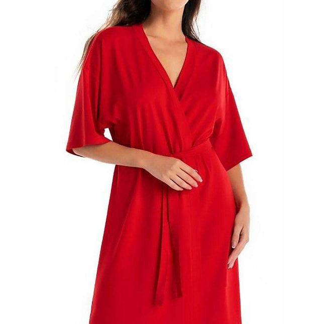 Scarlet Viscose Women's Knee-Length Robe