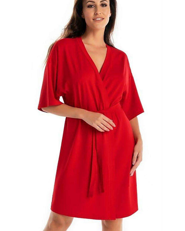 Scarlet Viscose Women's Knee-Length Robe