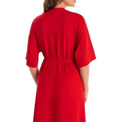 Scarlet Viscose Women's Knee-Length Robe