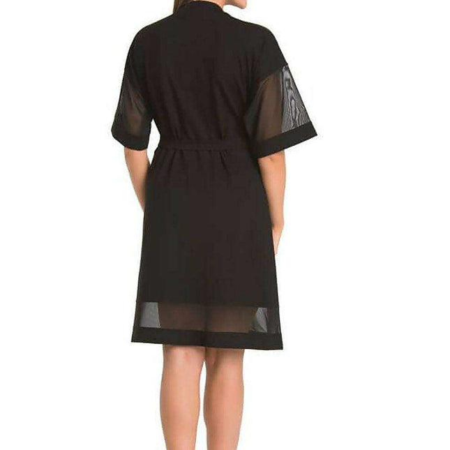 Elegant Black Sheer Sleeve Women's Robe