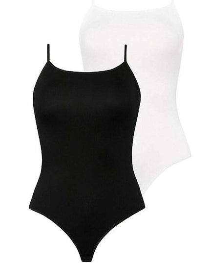 White Shapewear Thong Bodysuit – Adjustable Straps & Seamless Fit
