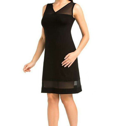 Feminine Black Nightgown with Mesh Details