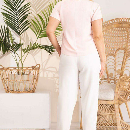 Kiwi Heart Neckline Fashion Blouse for Plus Sizes