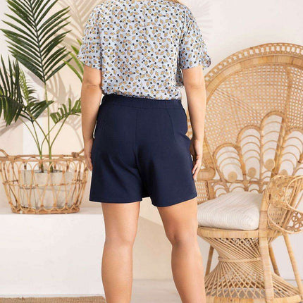Sofia Chic Envelope Shorts with Elegant Button Accents - A Must-Have Fashion Statement