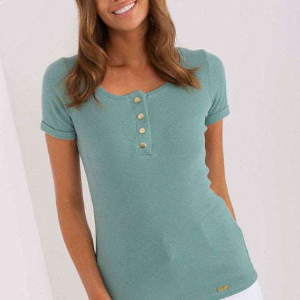 Sophisticated Ribbed Snap Front Top