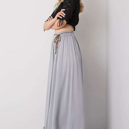 Sophisticated Viscose High-Waisted Wide Leg Trousers with Stylish Tie Belt