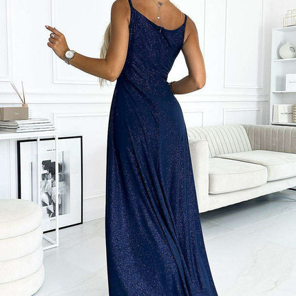 Striking Strapless Brocade Evening Gown by Numoco