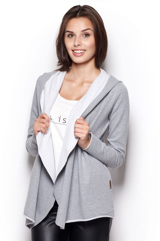Cozy Hooded Cotton Sweatshirt with Asymmetrical Design and Practical Pockets