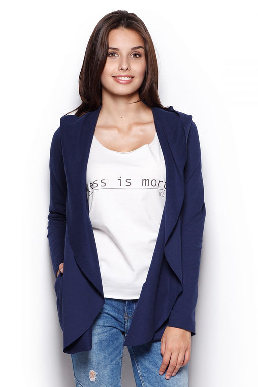 Cotton Hooded Sweatshirt with Unique Asymmetrical Design and Side Pockets