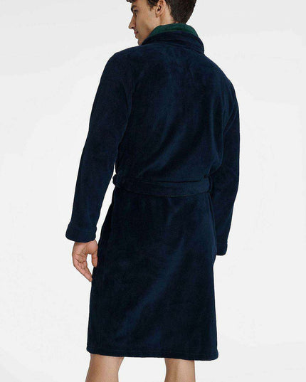 Men's Elegant Two-Tone Classic Bathrobe for Ultimate Comfort