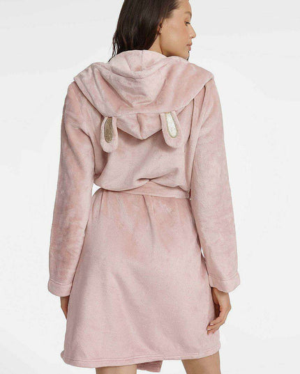 Hooded Bunny Ear Bathrobe for Women