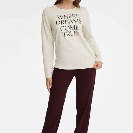 Elegant Beige Women's Lounge Pajama Set