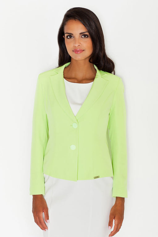 Sophisticated Two-Button Formal Jacket in Sleek Fabric with Tailored Fit
