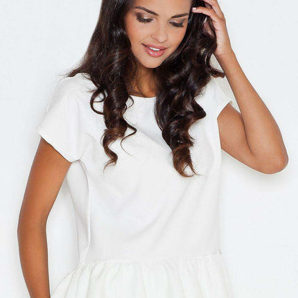 Chic Ruffled Short Sleeve Blouse - Women's Stylish Premium Top