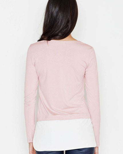 Elegant Color-Blocked Long Sleeve Blouse for Modern Sophistication