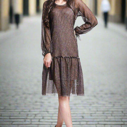 Elegant Ruffled Hem Cocktail Dress - Marselini Style