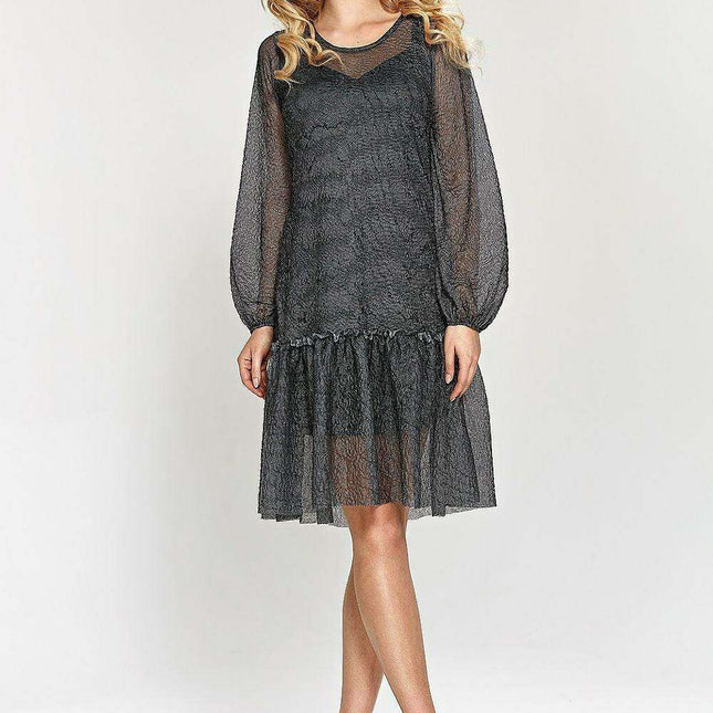 Elegant Ruffled Hem Cocktail Dress - Marselini Style