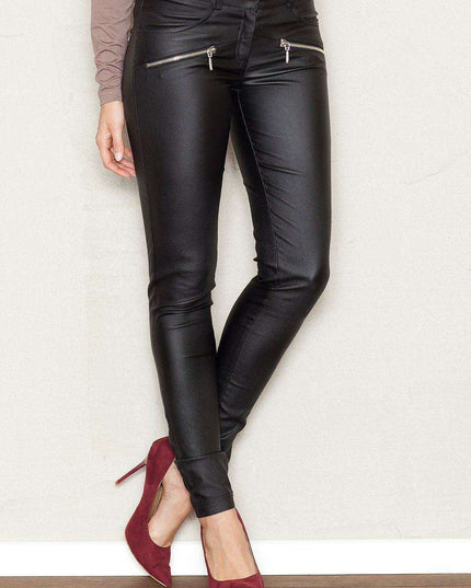Chic Tubular Leg Trousers - Women's Fashionable Viscose Bottoms