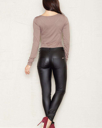 Chic Tubular Leg Trousers - Women's Fashionable Viscose Bottoms