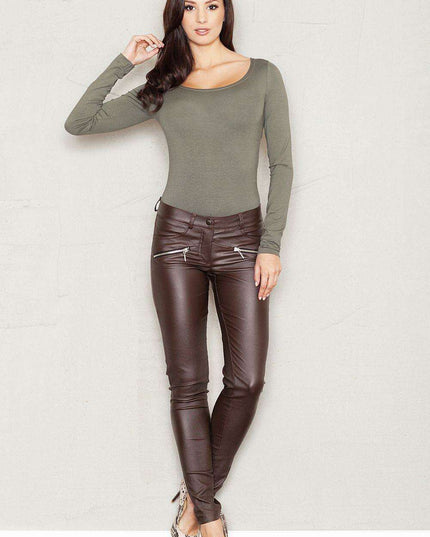 Chic Viscose Trousers with Sleek Tubular Design