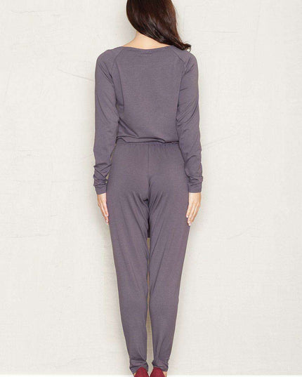 Chic Viscose Jumpsuit with Tailored Trousers and Contemporary Touches