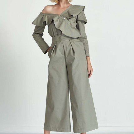 Empowered Elegance: Marselini Women's 7/8 Wide Leg Trousers