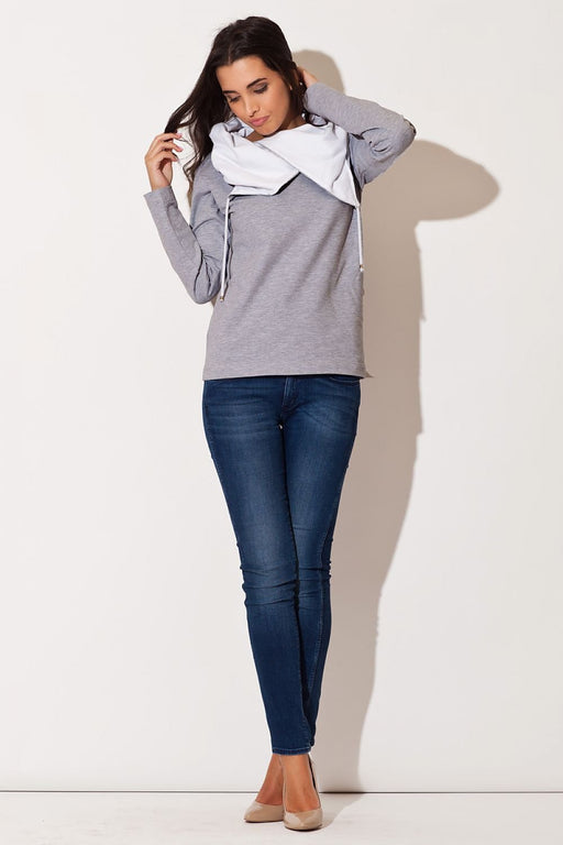 Katrus Women's Hooded Long Sleeve Cotton Sweatshirt