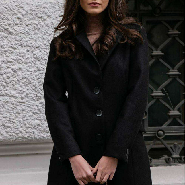 Timeless Wool Blend Coat with Decorative Buttons