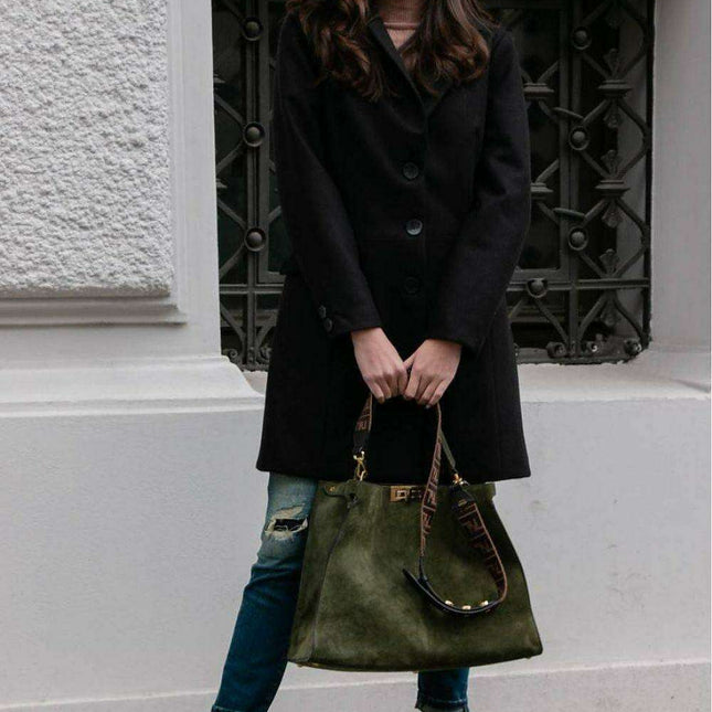 Timeless Wool Blend Coat with Decorative Buttons