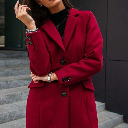 Timeless Wool Blend Coat with Decorative Buttons