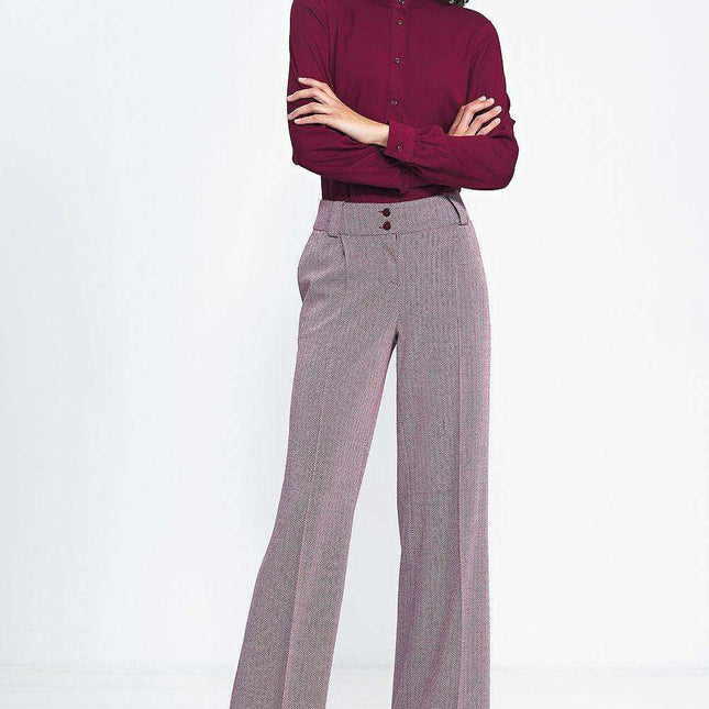 High Waisted Wide Leg Trousers Elegant Office Pants