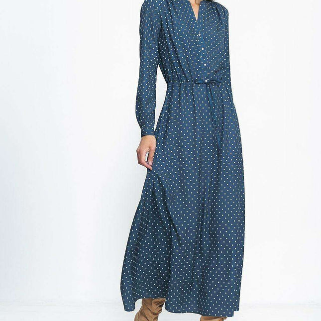 Chic Peas Print Maxi Dress For Women Elegant Fashion